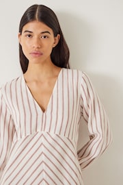 Hush White Aine Stripe Linen Blend Maxi Dress - Image 2 of 5