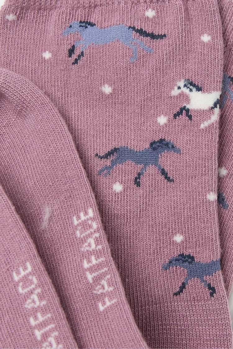 FatFace Pink Horse Kids' Socks 1 Pack - Image 2 of 2