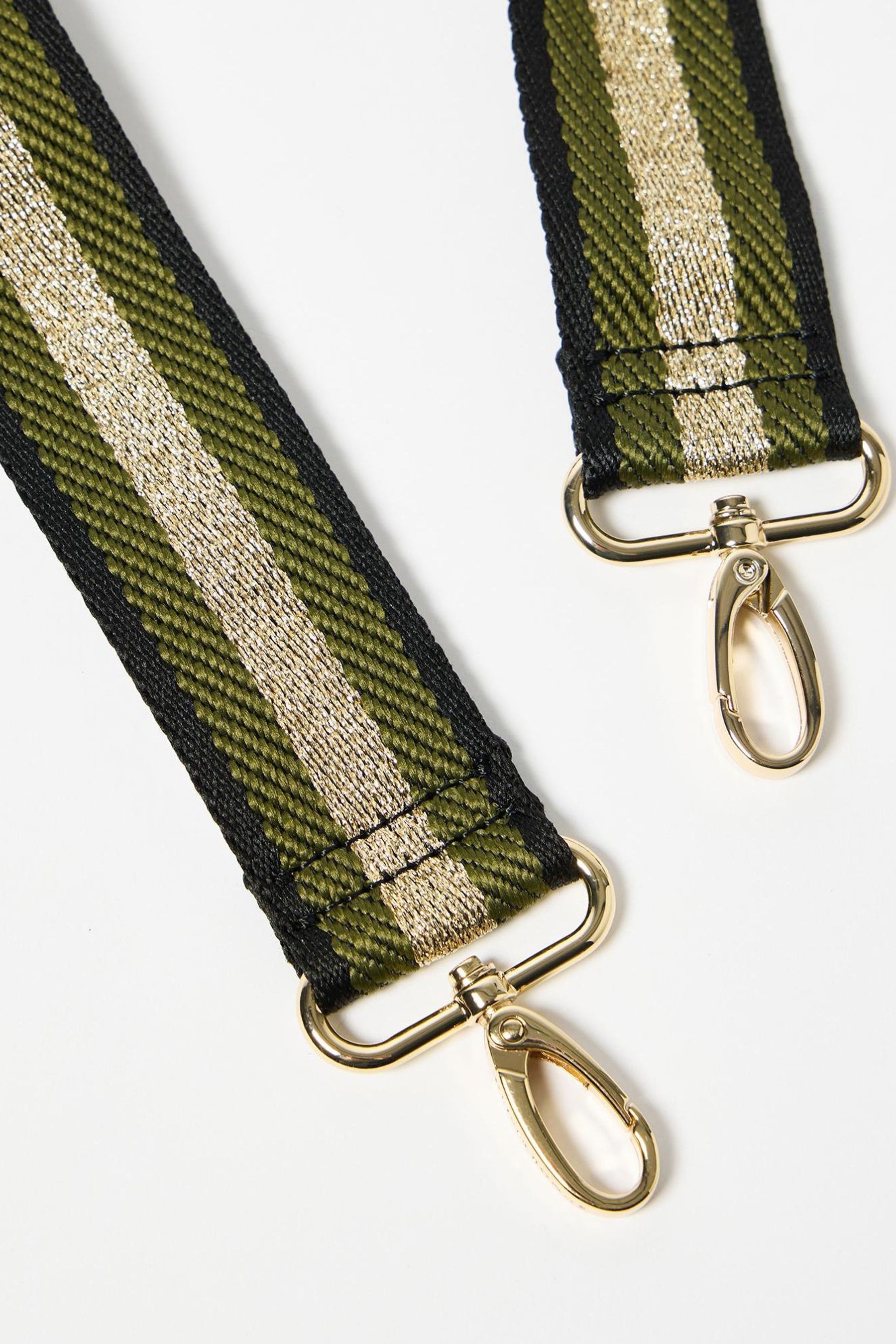 Oliver Bonas Green Stripe Crossbody Replacement Strap Bag