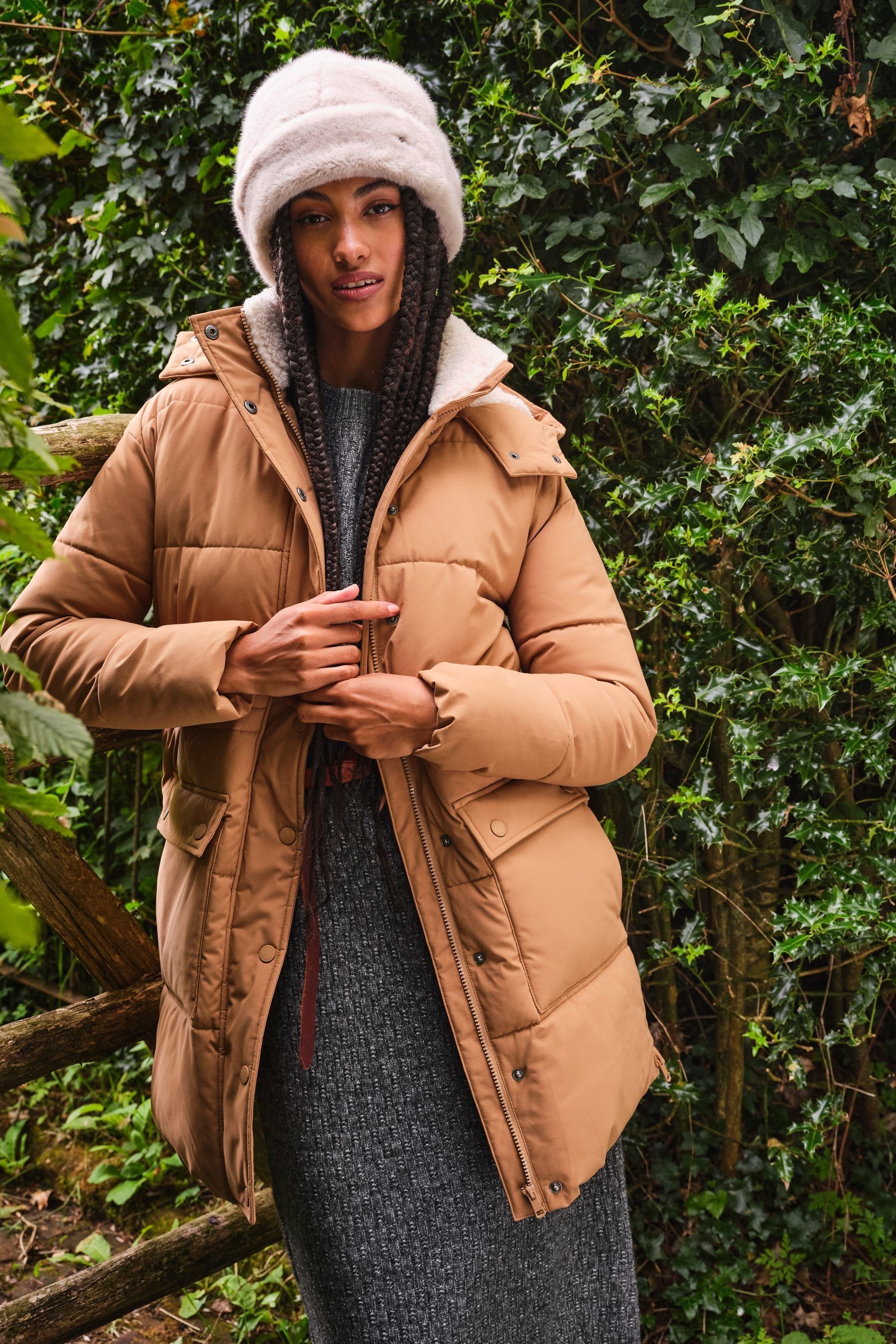 Buy FatFace Maddie Tan Brown Puffer Coat from Next Australia