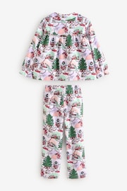 Cath Kidston White/Purple Woven Button Through 100% Cotton Christmas Pyjamas 1 Pack - Image 6 of 8