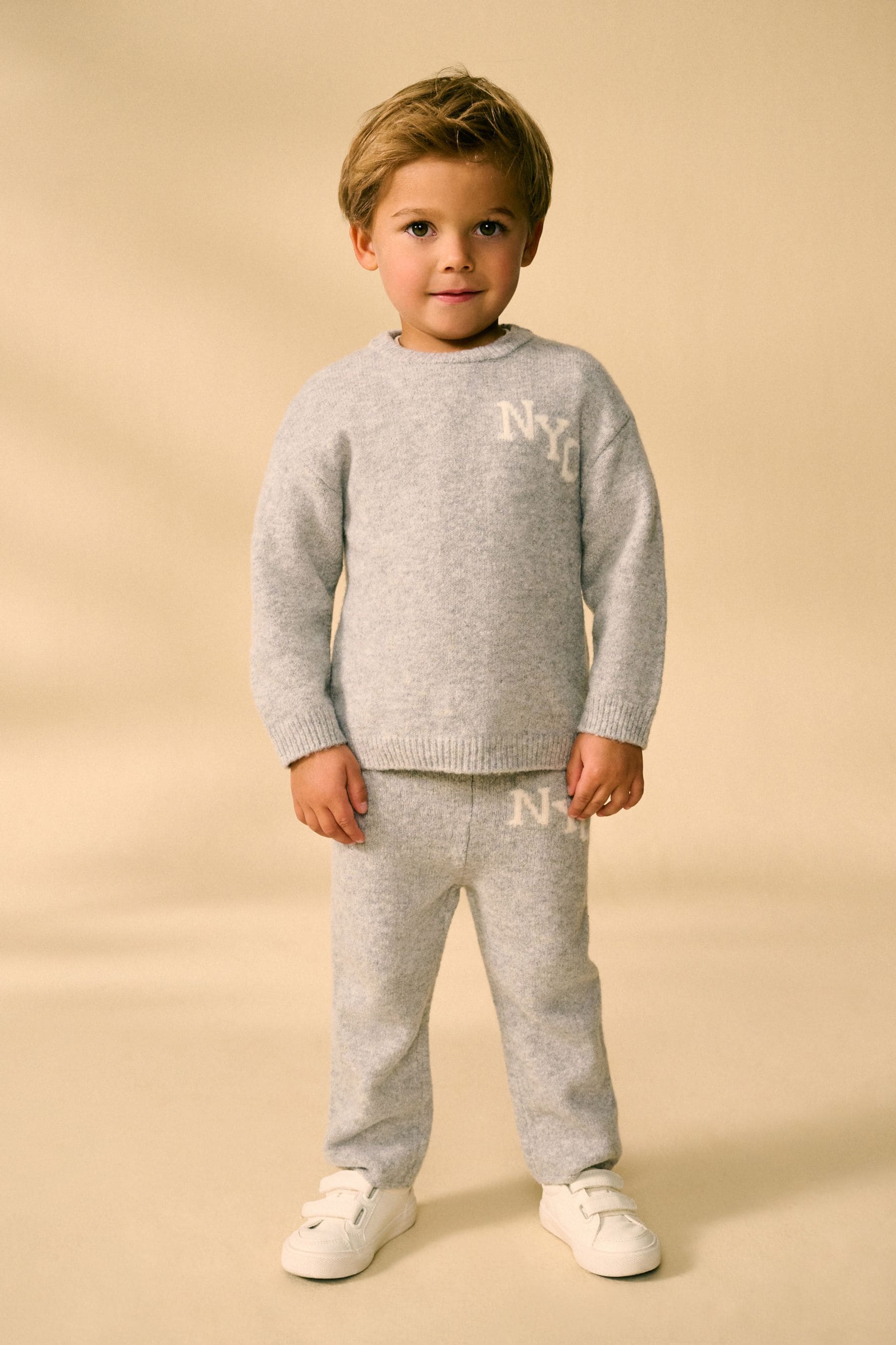 Buy Grey Knitted NYC Varsity Jumper and Joggers Set 3mths 7yrs from Next United Arab Emirates