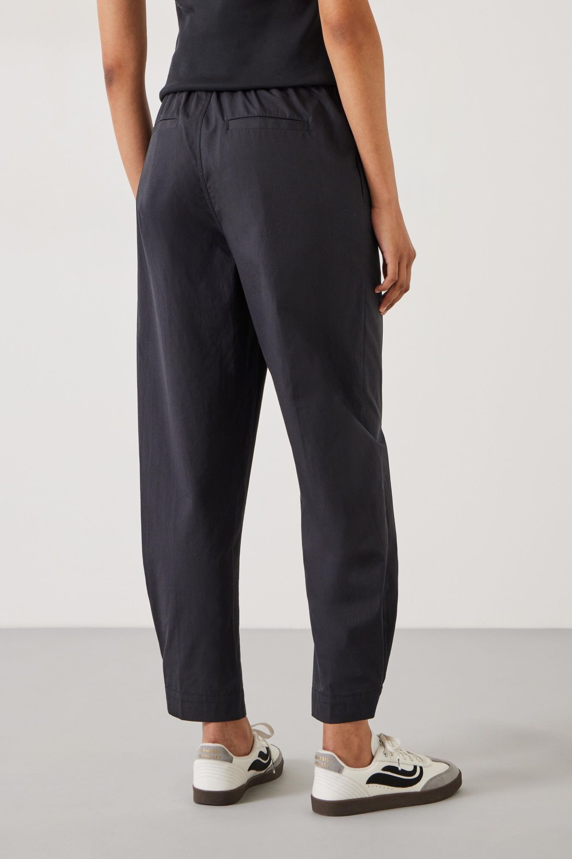 Hush Black Cotton Poplin Easy Trousers - Image 3 of 5