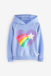 Little Bird by Jools Oliver Purple Rainbow Star Hoodie - Image 4 of 7