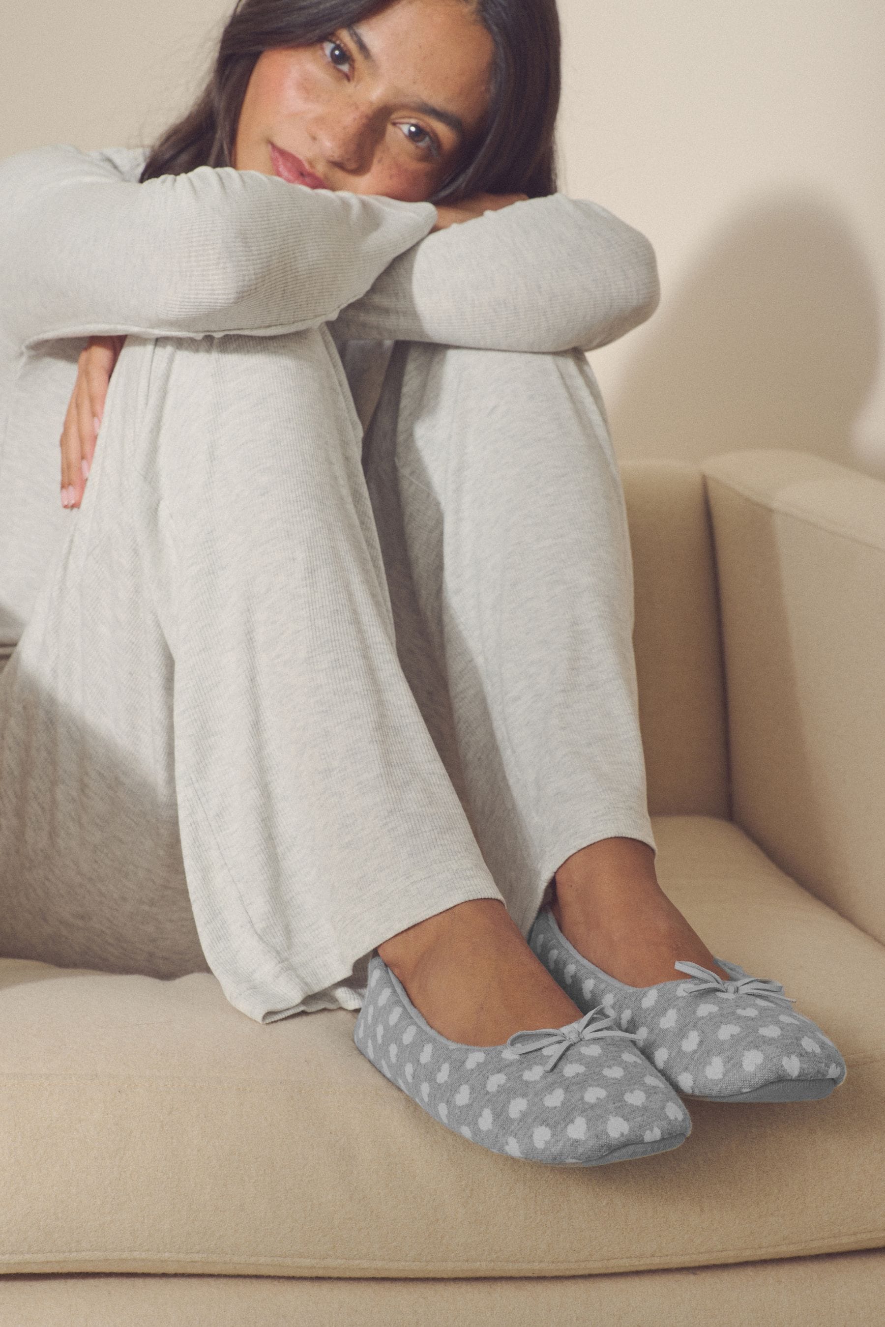 Buy Grey Ballet Slippers from the Next UK online shop