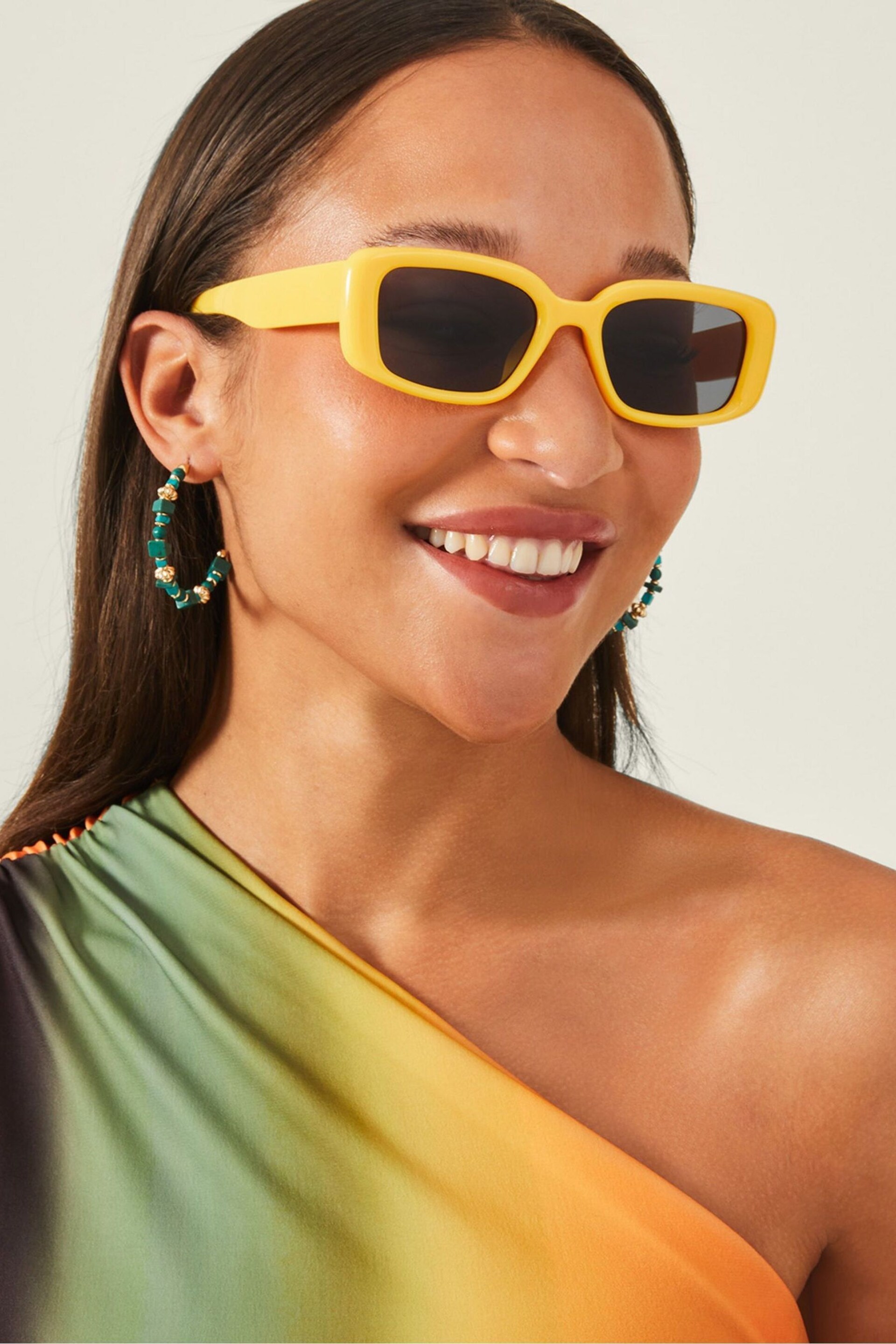 Accessorize Yellow Bubble Sunglasses - Image 3 of 3