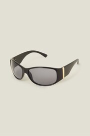 Accessorize Black Wrap Sunglasses - Image 1 of 3