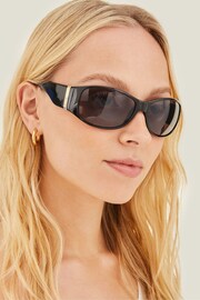 Accessorize Black Wrap Sunglasses - Image 3 of 3