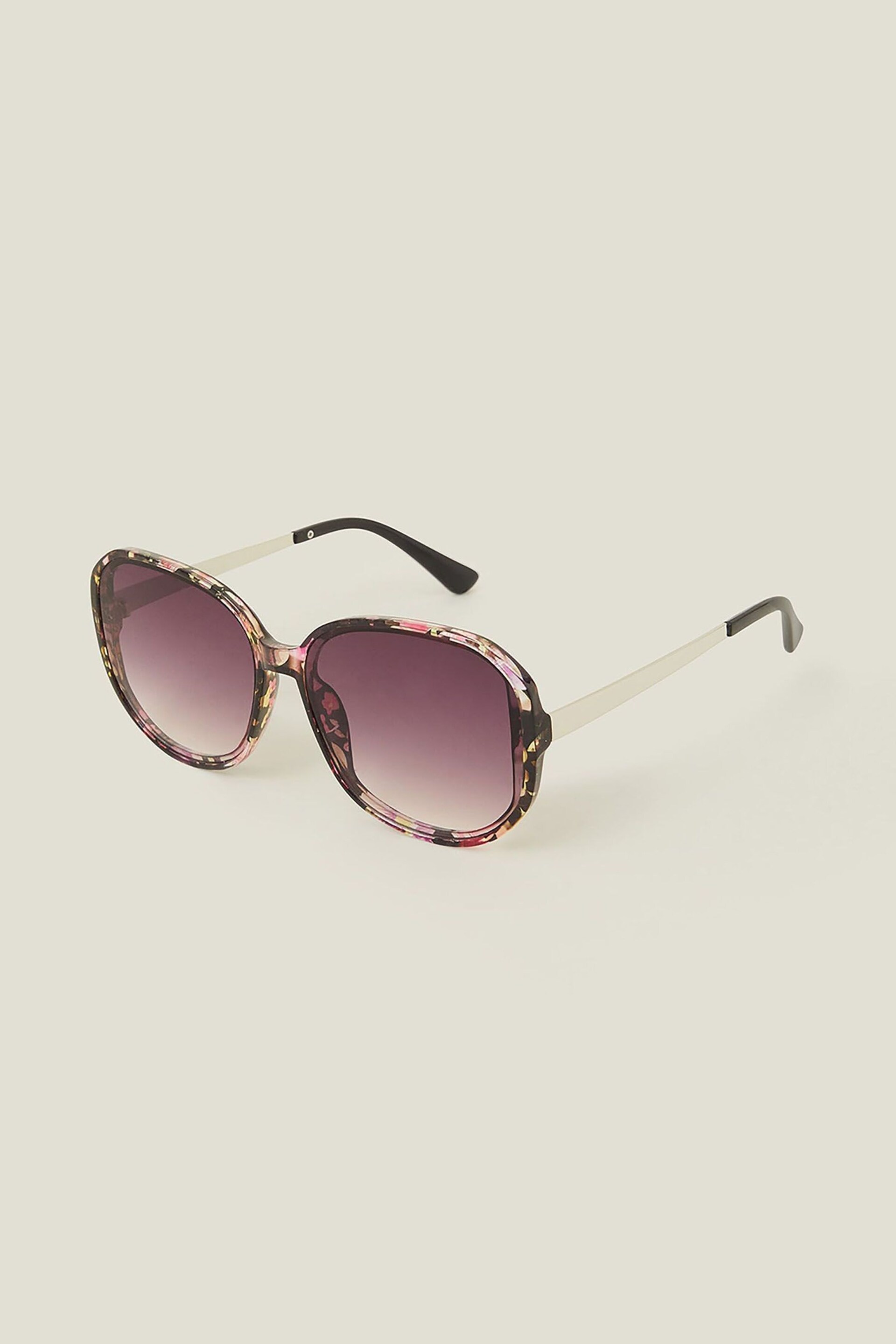 Accessorize Purple Oversized Resin Frame Sunglasses - Image 2 of 3