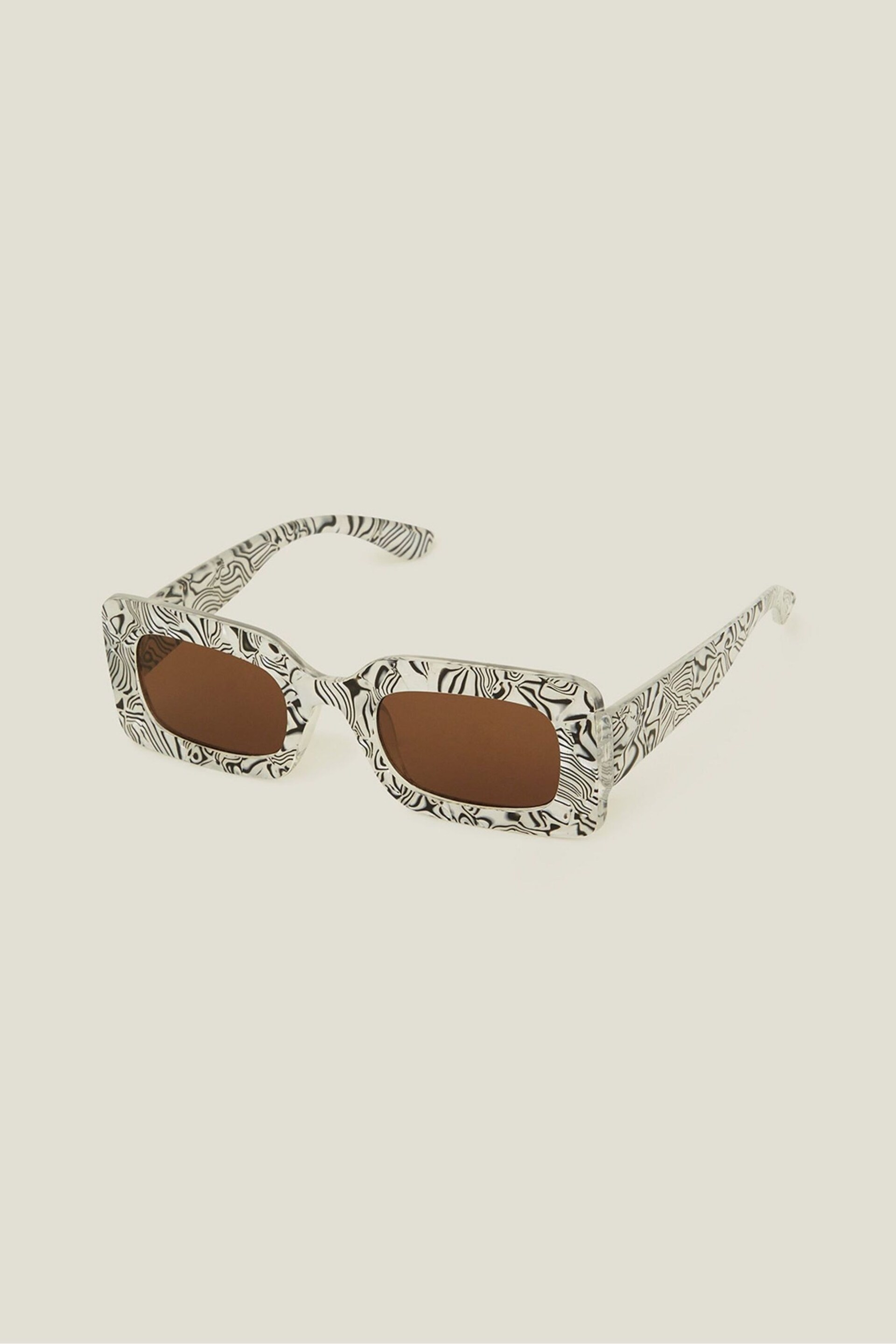 Accessorize White Crystal Marble Sunglasses - Image 1 of 3