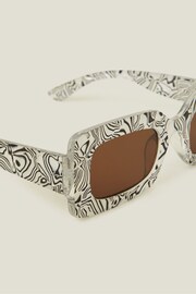 Accessorize White Crystal Marble Sunglasses - Image 2 of 3