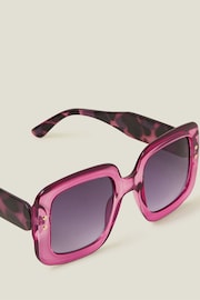 Accessorize Pink Oversized Crystal Square Sunglasses - Image 2 of 3