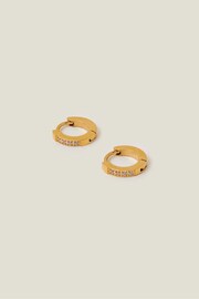 Accessorize Gold Tone Stainless Steel Sparkle Hoops - Image 2 of 3