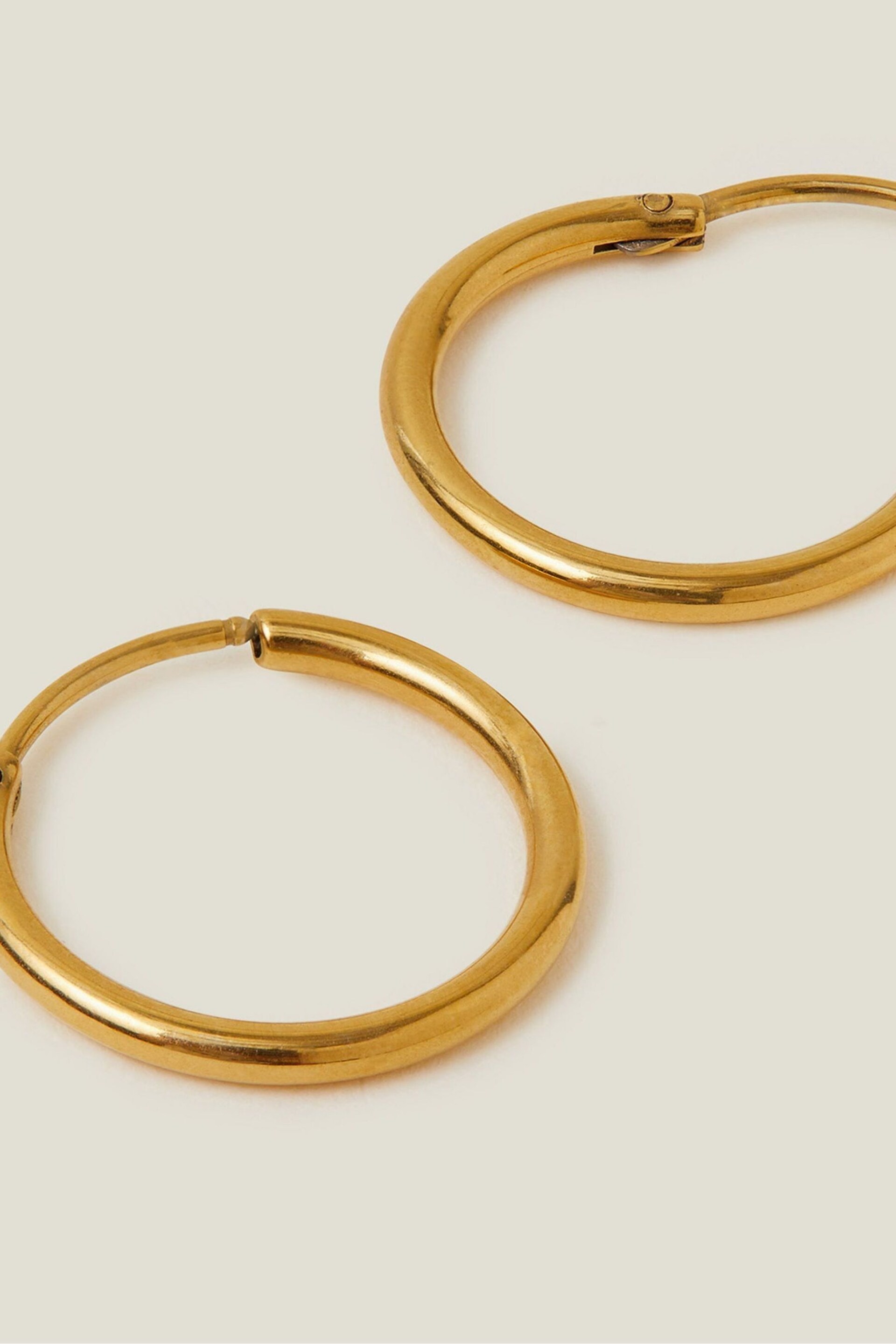 Accessorize Gold Tone Stainless Steel Medium Hoops - Image 1 of 3
