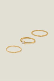 Accessorize Gold Tone Stainless Steel Rings 3 Pack - Image 1 of 3