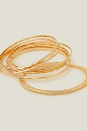 Accessorize Gold Tone Bangles 8 Pack - Image 1 of 3