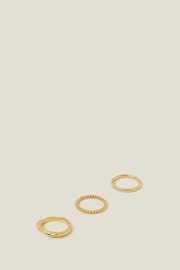 Accessorize 14ct Gold Plated Mixed Rings 3 Pack - Image 2 of 2