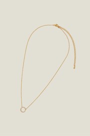 Accessorize Gold Tone Stainless Steel Circle Pendant Necklace - Image 1 of 3