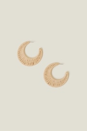 Accessorize Natural Large Raffia Hoop Earrings - Image 1 of 3