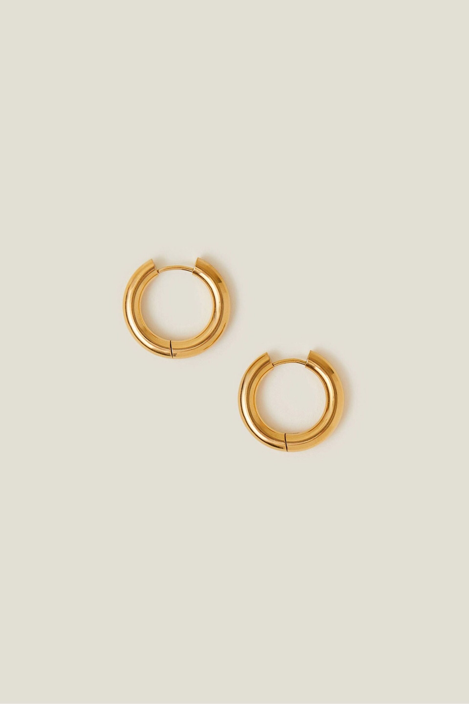 Accessorize Gold Tone Stainless Steel Chunky Hoops - Image 2 of 3