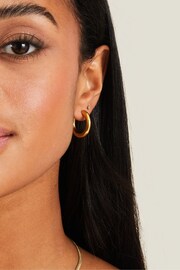 Accessorize Gold Tone Stainless Steel Chunky Hoops - Image 3 of 3