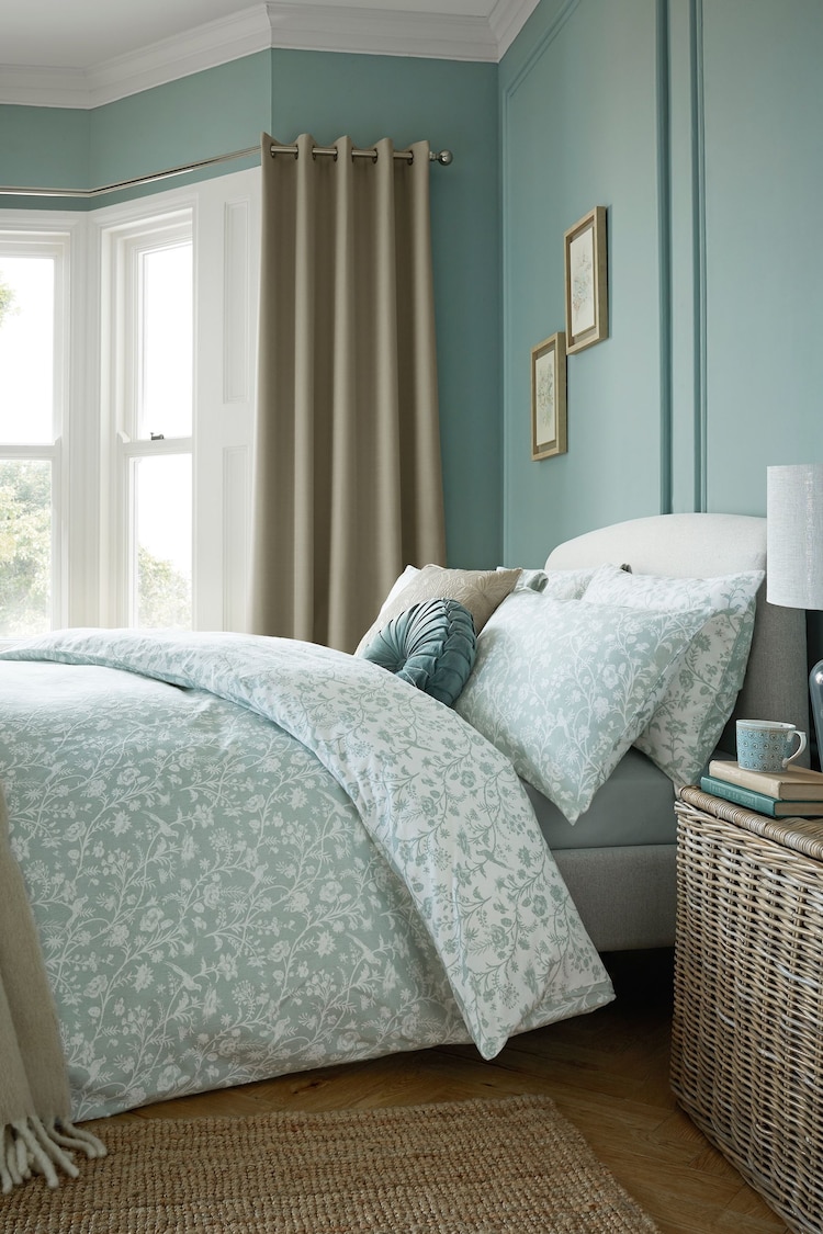 Laura Ashley Seaspray Blue 100% Brushed Cotton Shepherds Purse Duvet Cover and Pillowcase Set - Image 2 of 9