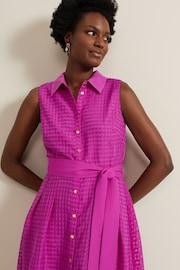 Phase Eight Pink Phase Eight Pink Carey Sleeveless Check Midi Kids Dress - Image 4 of 6