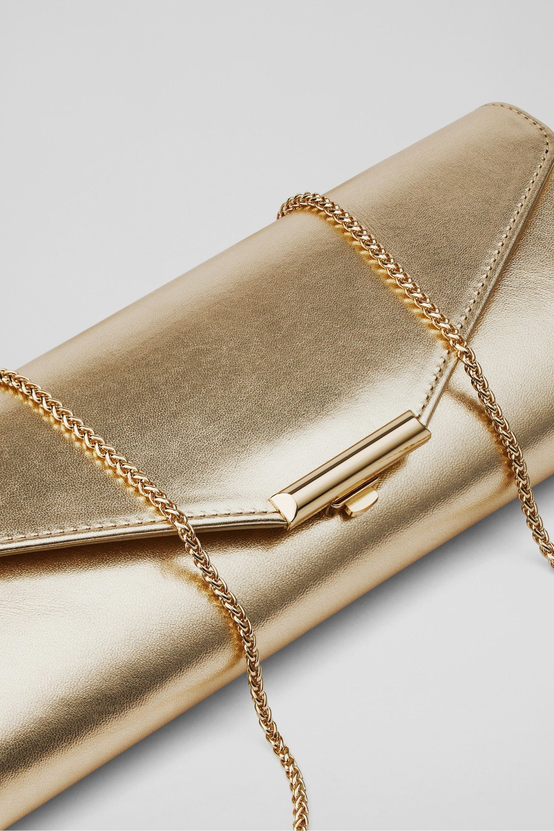 Lk bennett gold clutch bag sale