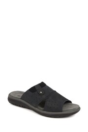 Pavers Blue Leather Mule Sandals - Image 2 of 5