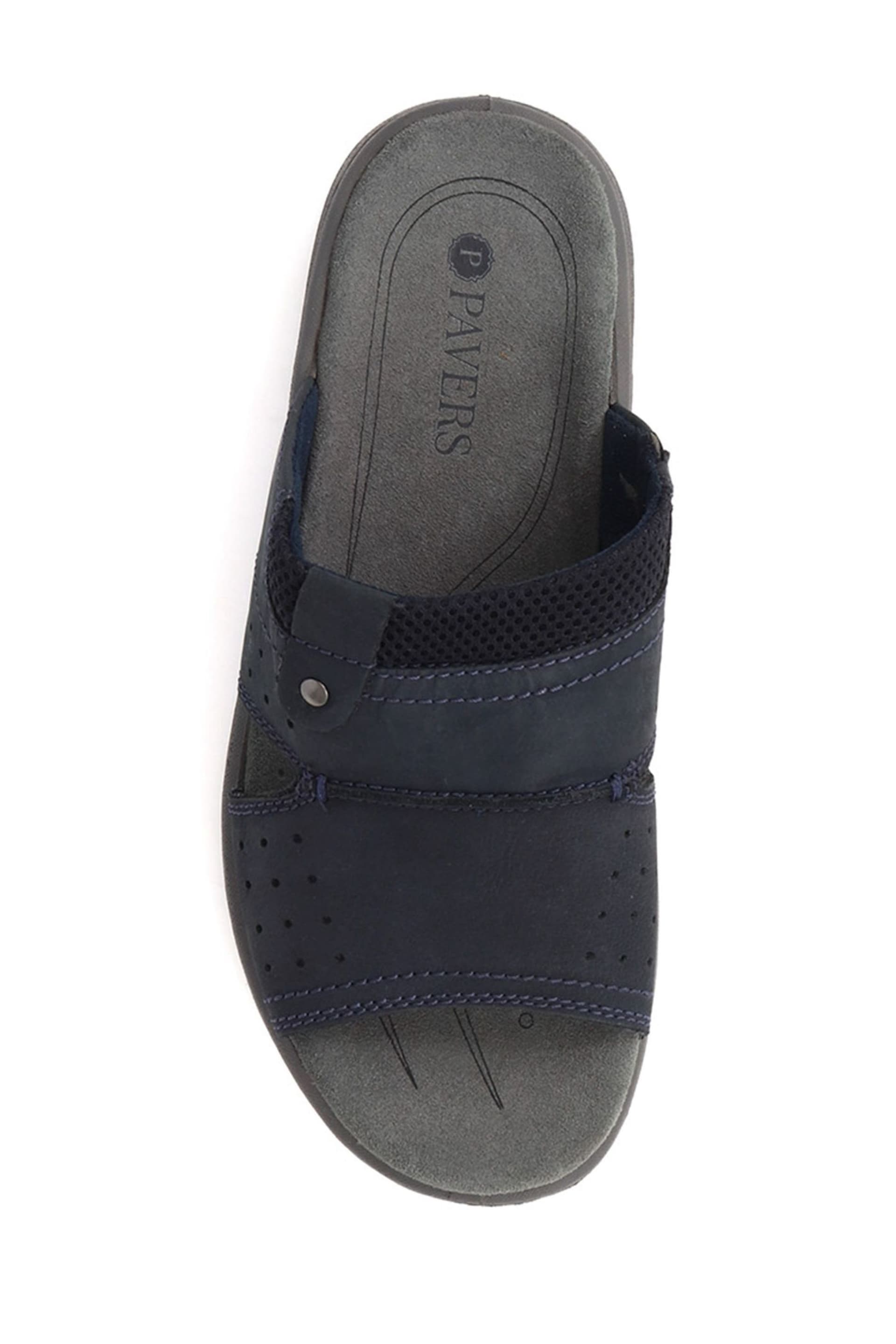 Pavers Blue Leather Mule Sandals - Image 3 of 5