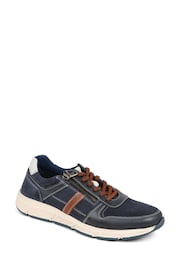 Pavers Blue Lace-Up Leather Trainers - Image 2 of 5
