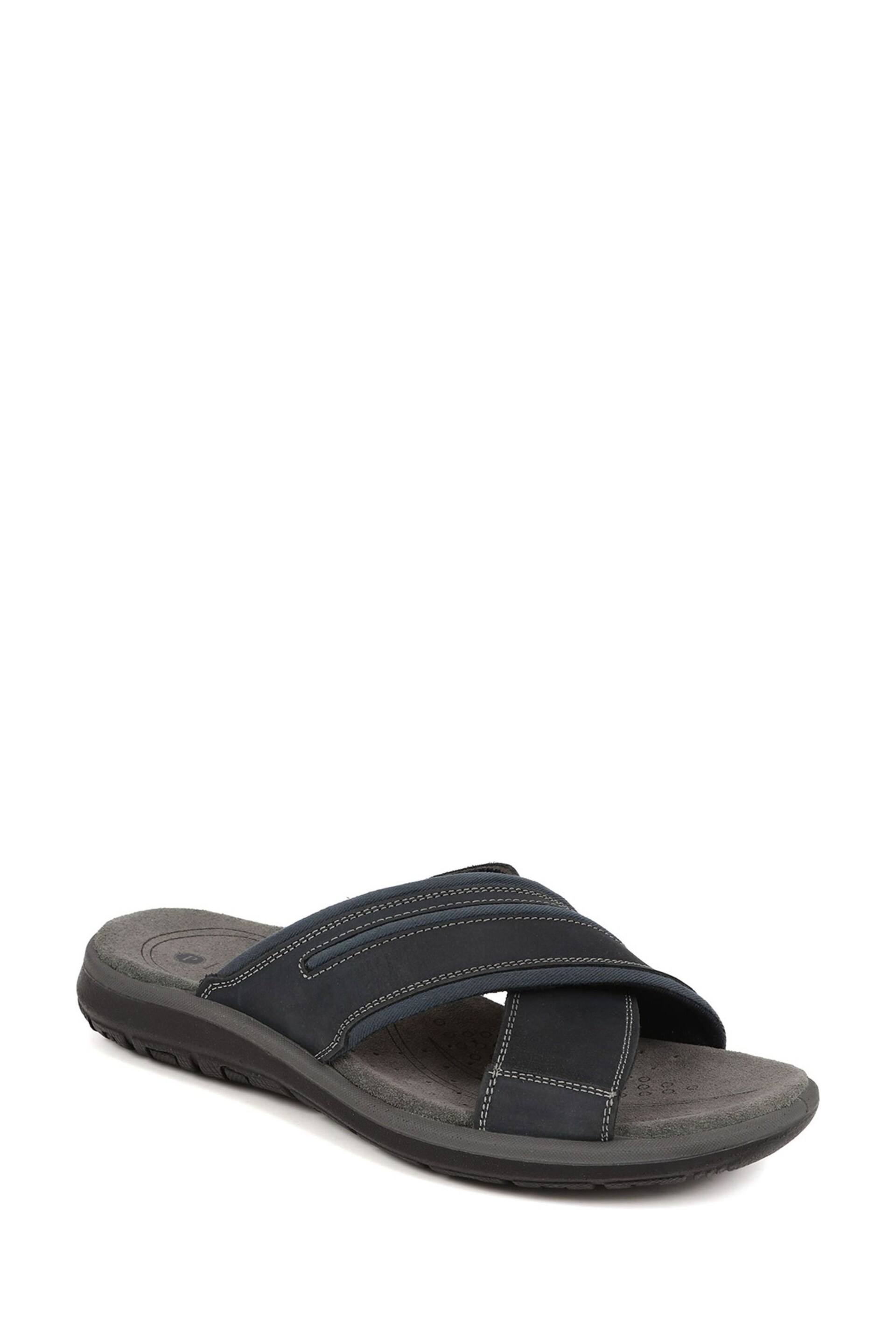 Pavers Blue Slip On Leather Mule Sandals - Image 2 of 5