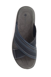 Pavers Blue Slip On Leather Mule Sandals - Image 3 of 5