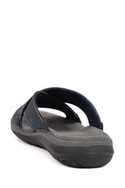 Pavers Blue Slip On Leather Mule Sandals - Image 4 of 5