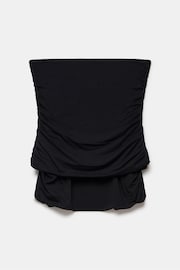 Mint Velvet Black Ruched Bardot Top - Image 3 of 4