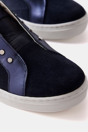 Mint Velvet Blue Suede Metallic Trainers - Image 4 of 4