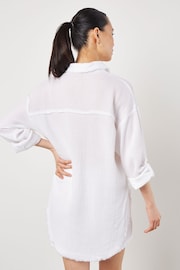 Apricot White Fringed Detail Oversized Tetra Shirt - Image 5 of 5