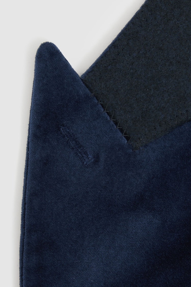 Reiss Baltic Blue Apsara Cotton-Blend Velvet Blazer - Image 7 of 7