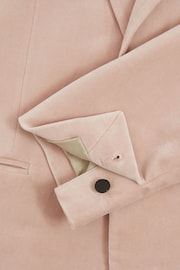 Reiss Porcelain Pink Apsara Cotton-Blend Velvet Blazer - Image 6 of 7