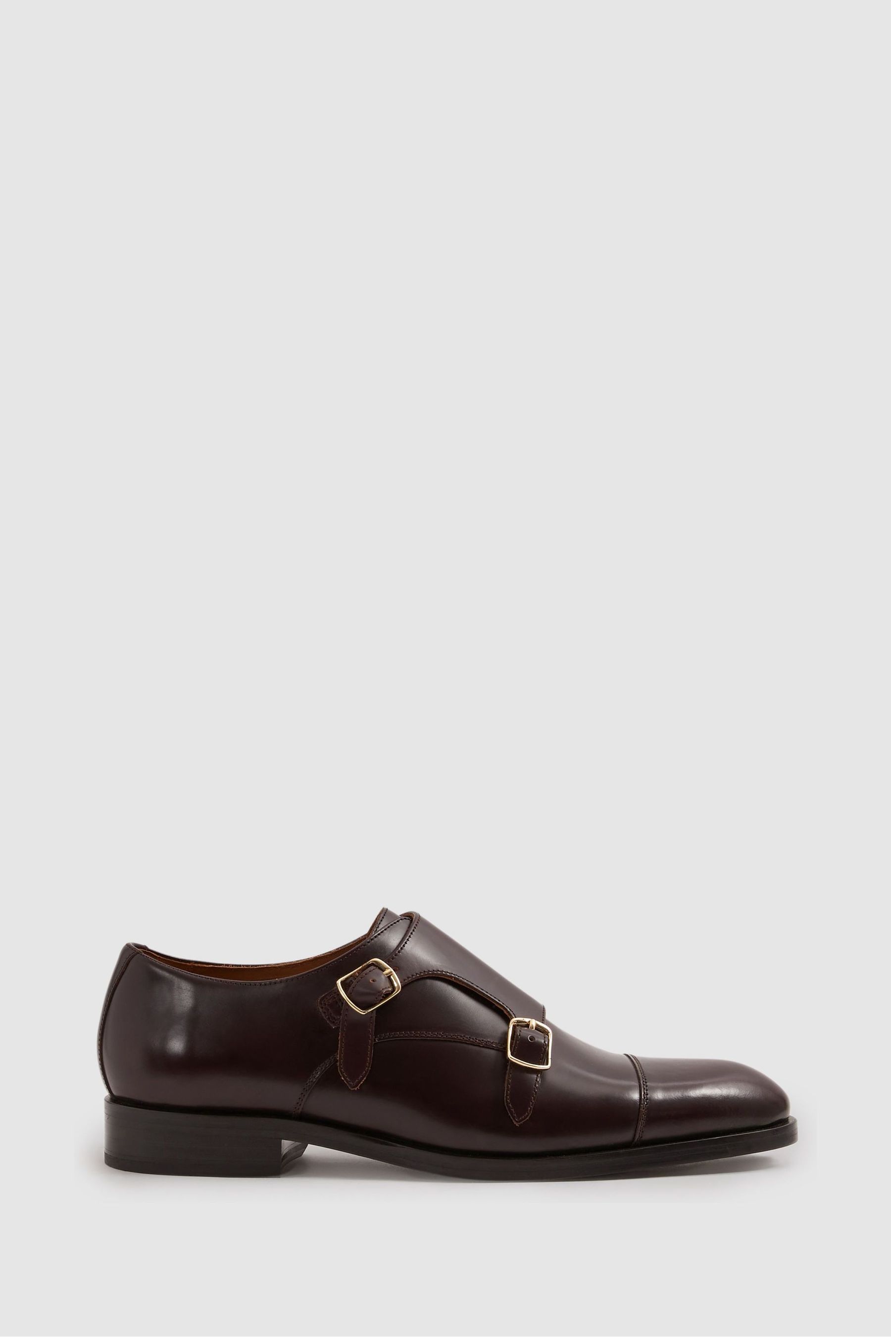 Buy Reiss Oxblood Amalfi Leather Double Monk Strap Shoes from Next USA
