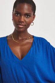 JD Williams Blue Crinkle Tunic Top - Image 4 of 4