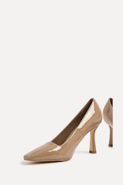 Linzi Nude Colette Squared Toe Stiletto Closed Toe Court Heels - Image 4 of 5