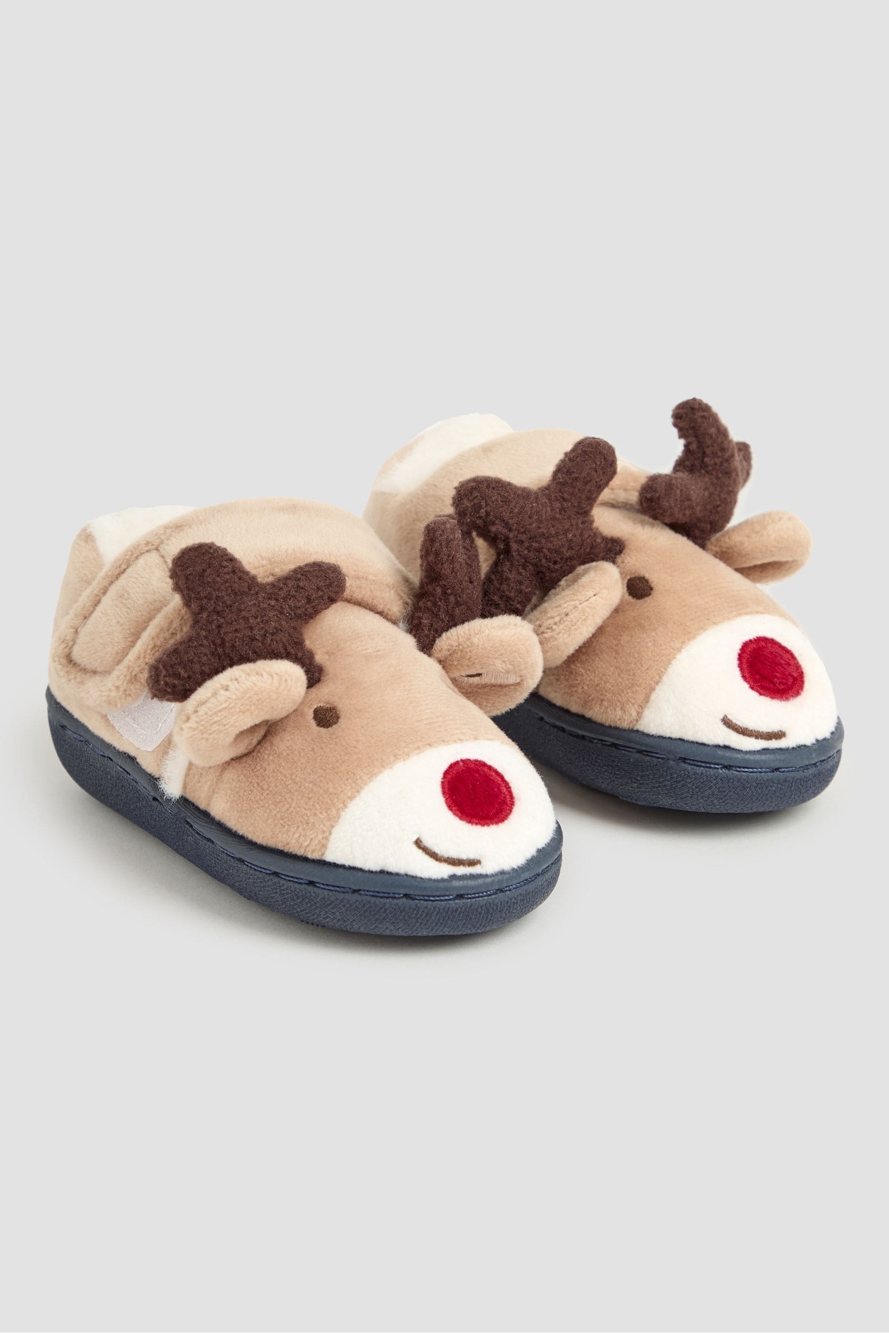 Baby JoJo Maman Bebe Brown Reindeer Slipper Shoes mocha reindeer
