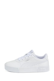 Puma White Carina 2.0 Kids Trainers - Image 1 of 6