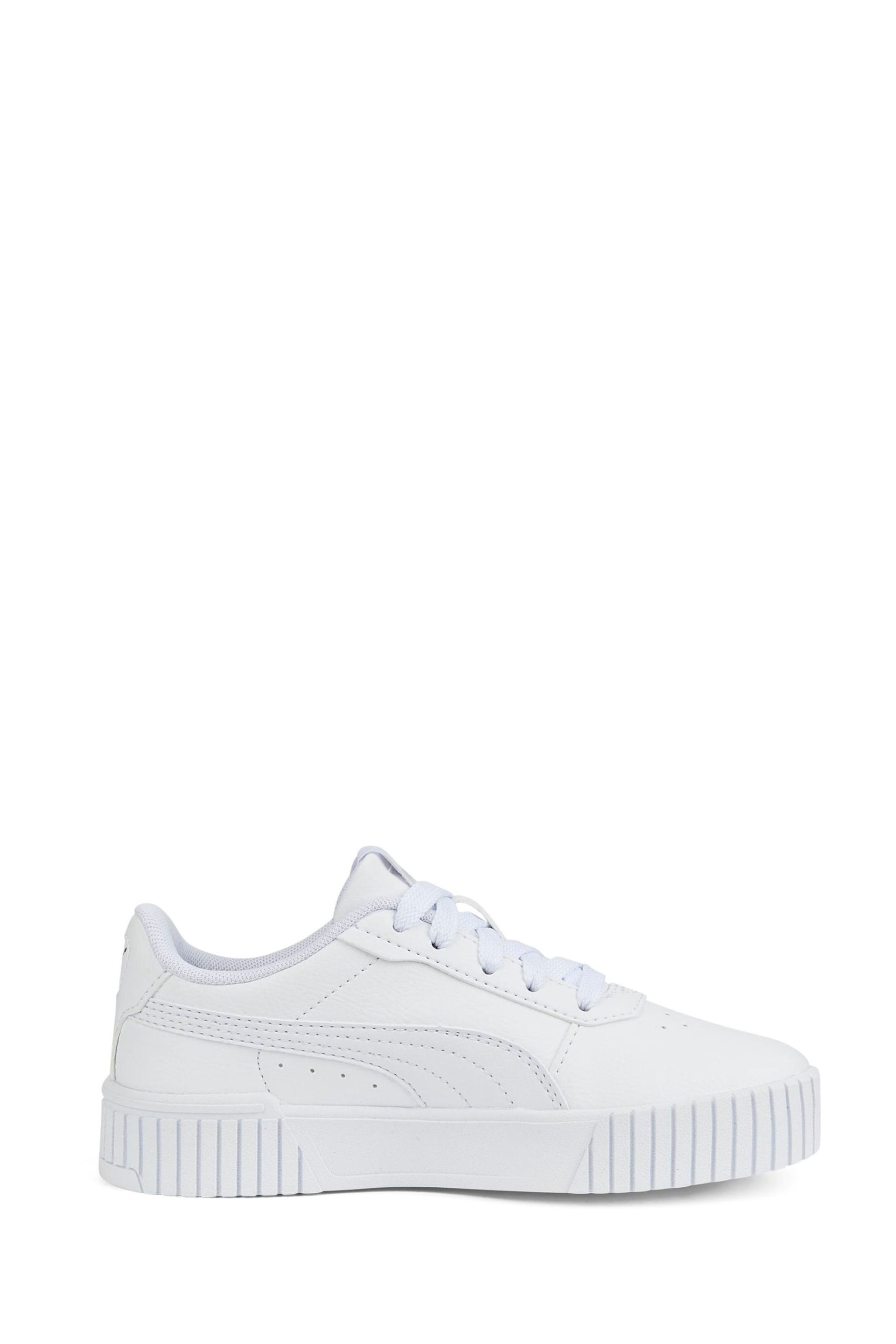 Puma White Carina 2.0 Kids Trainers - Image 2 of 6