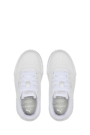 Puma White Carina 2.0 Kids Trainers - Image 5 of 6