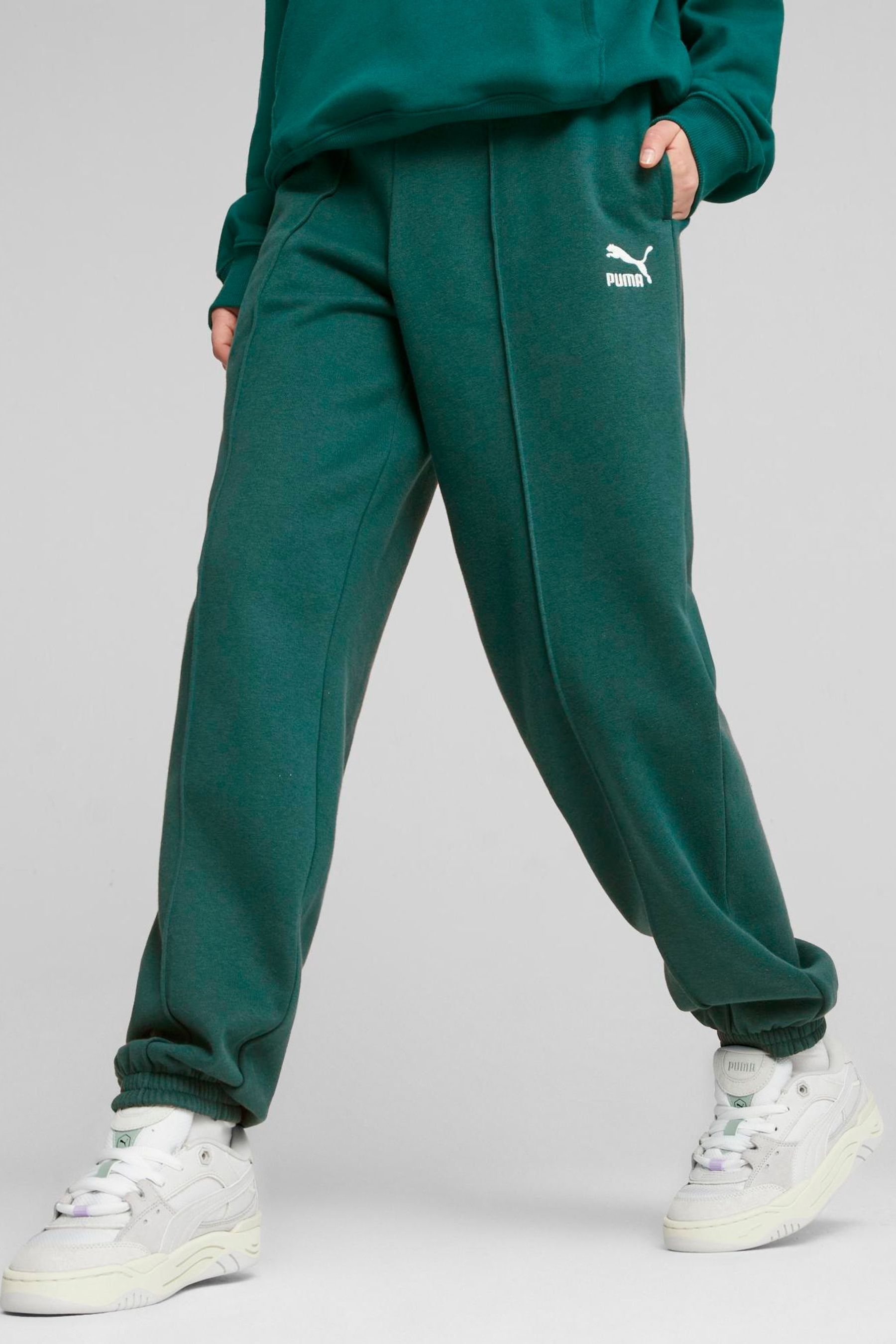 Puma green sweatpants sale
