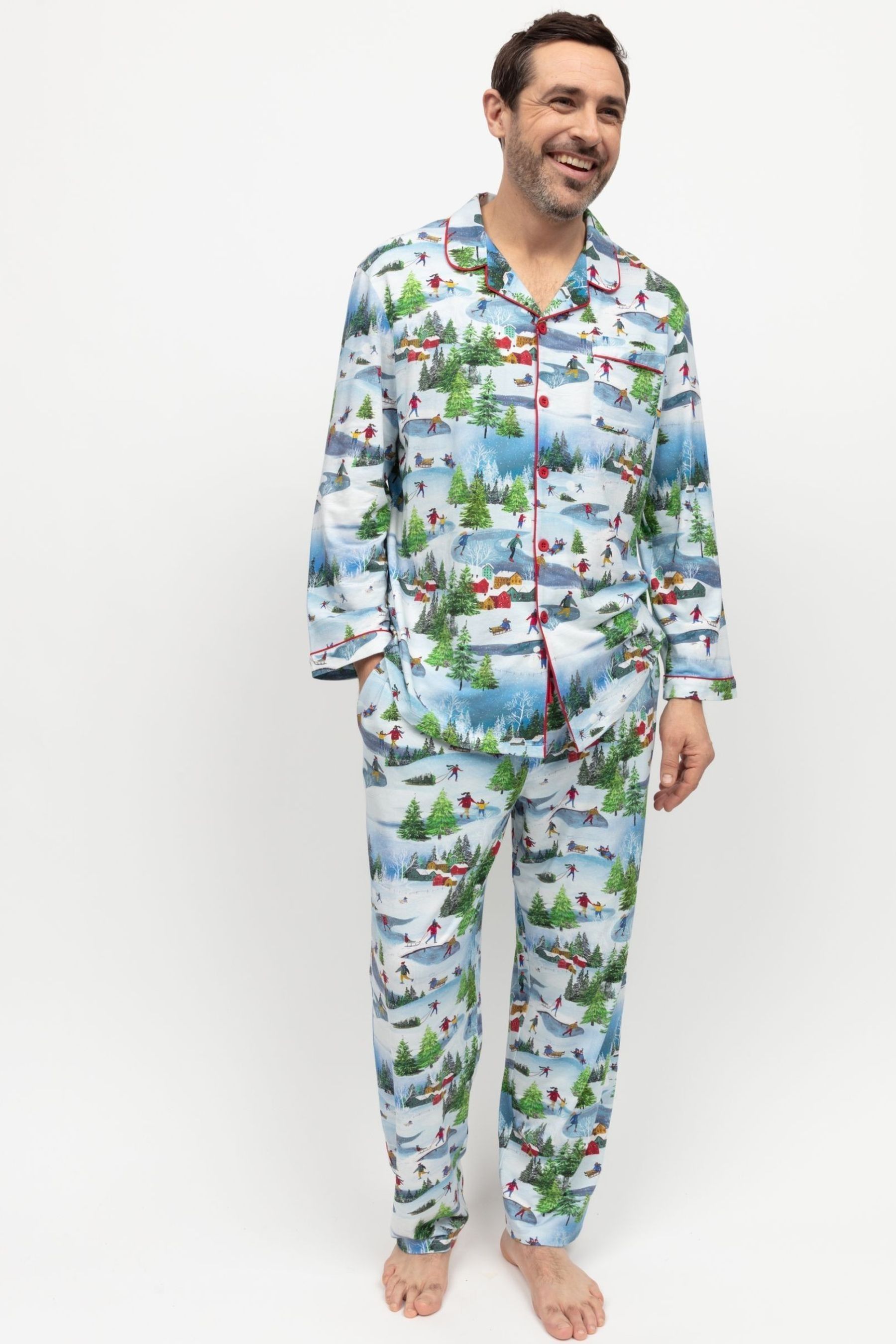 Buy Cyberjammies White Mens Jersey Printed Long Sleeve Pyjamas Set from Next USA