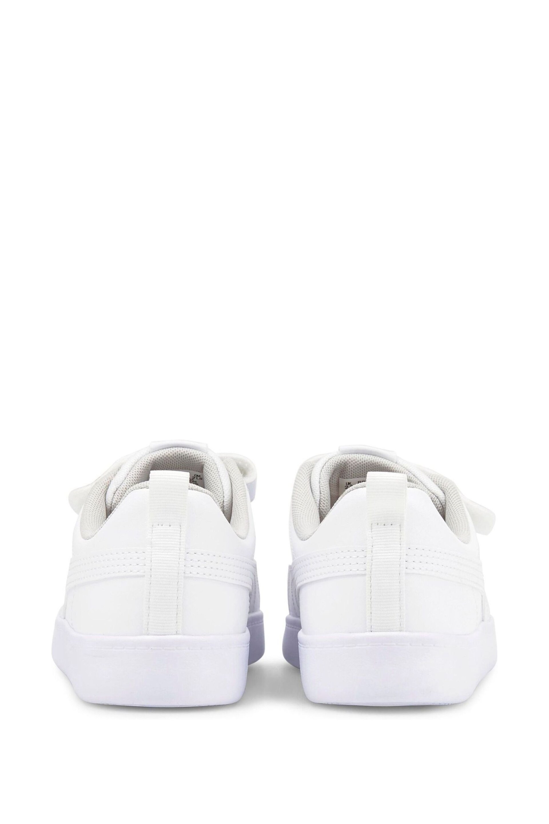 Puma White Courtflex V2 Kids' Trainers - Image 3 of 6