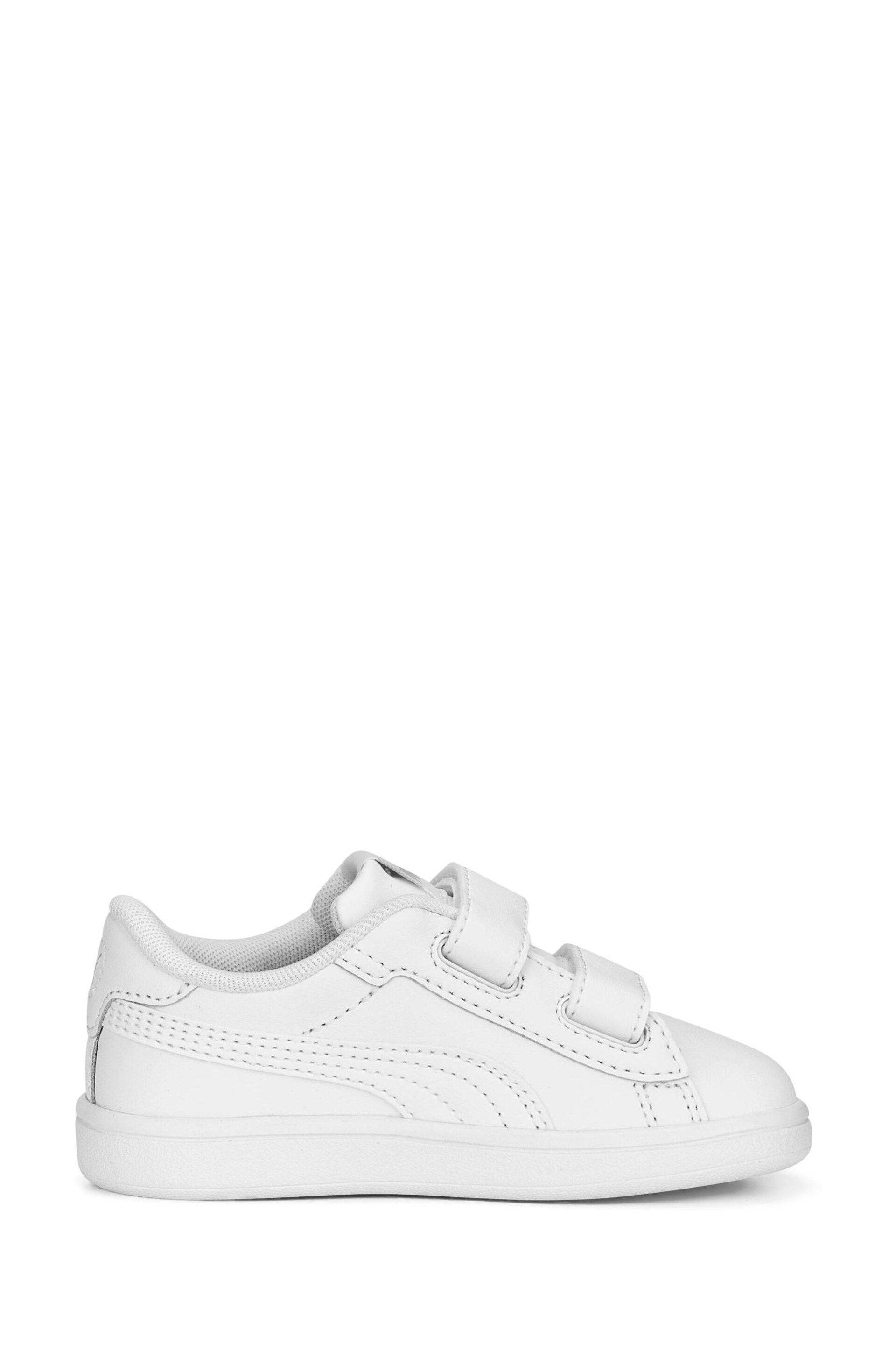 Puma White Baby Smash 3.0 Leather V Trainers - Image 3 of 5